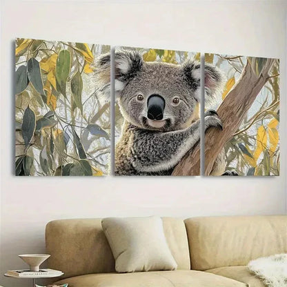 3pcs The Classic Koala A Stamp of Nostalgia Wall Art Set Canvas Unframed – High Quality Print, 100% Australian Made Wall Canvas - Bella Home Decor