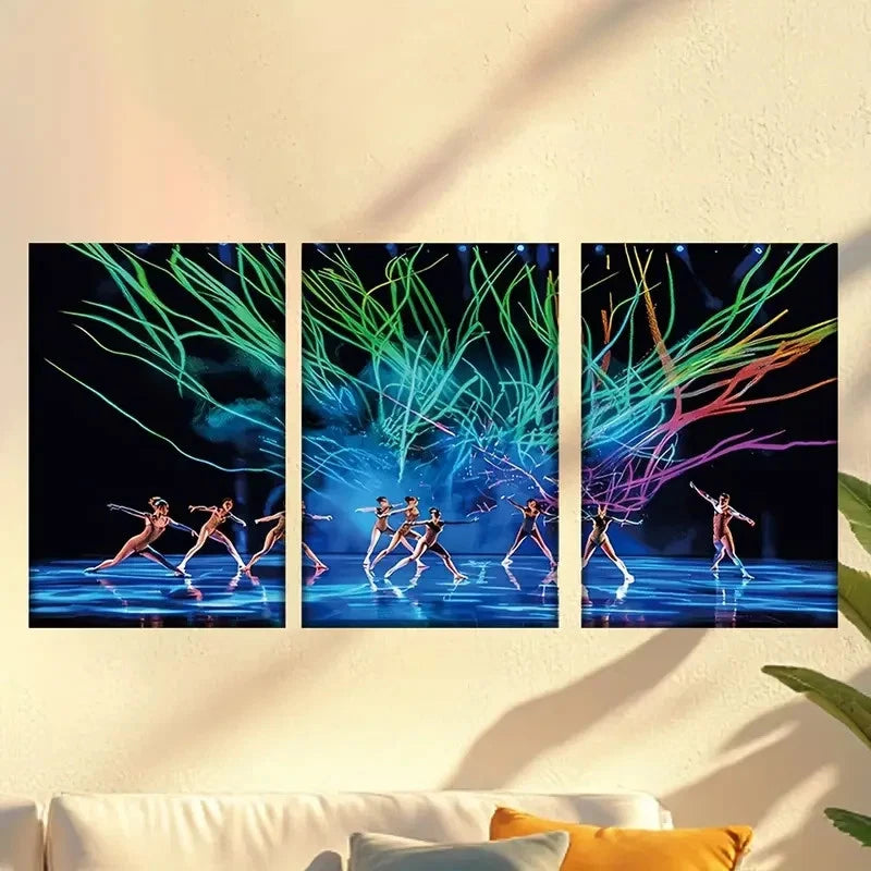 3pcs Abstract Colorful Dancers Wall Art Set Canvas Framed 60x90cm - High Quality Print 100% Australian Made Wall Canvas Ready to Hang - Bella Home Decor