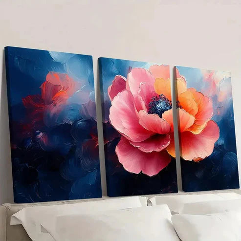 3pcs SOFT PASTEL FLOWER GH Wall Art Set Canvas Unframed - High Quality Print 100% Australian Made Wall Canvas - Bella Home Decor
