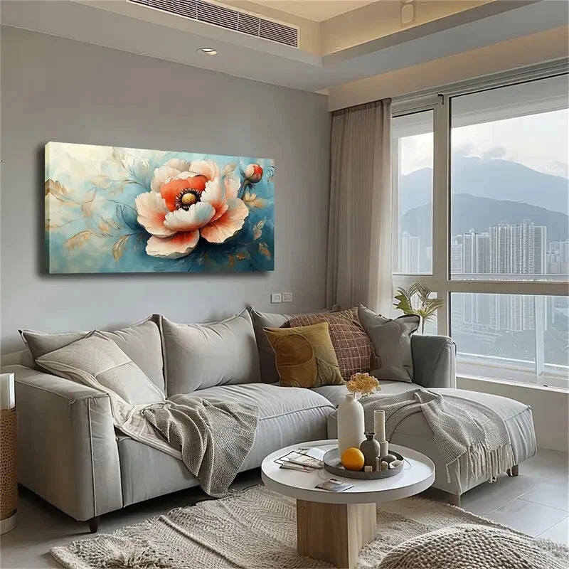 Blooming Flower Design Modern Wall Art Canvas Office Home Room Framed 120x60cm - Bella Home Decor