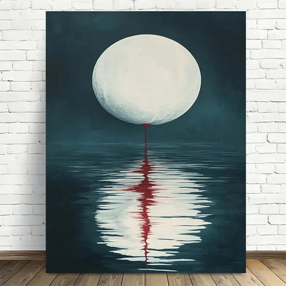 Beautiful Moonlit Reflections Moonlit Painting 40x60cm Metal Print Ready to Hang - Bella Home Decor