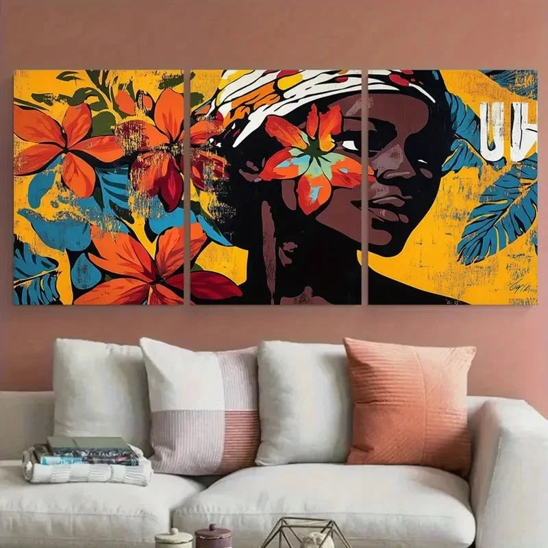 3pcs Maximalist Bundle Funky Retro Prefect Wall Art Set Canvas Framed 40x60cm - High Quality Print 100% Australian Made Wall Canvas Ready to Hang