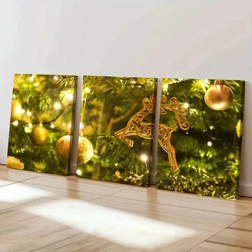 3pcs Winter Christmas Decoration  Wall Art Set Canvas Unframed - High Quality Print 100% Australian Made Wall Canvas