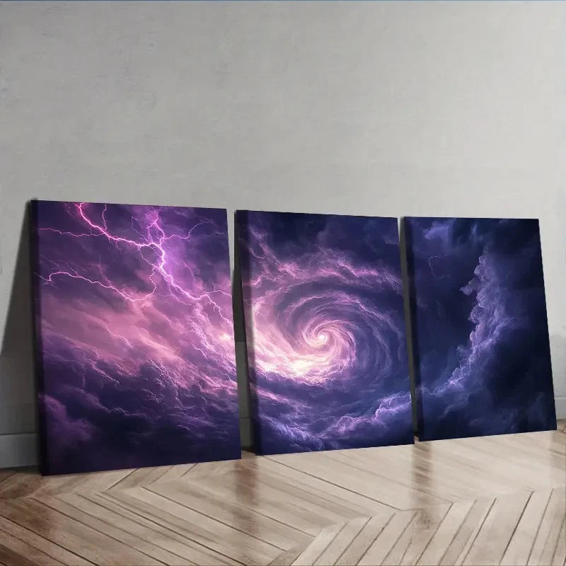 3pcs A tornado Wall Art Set Canvas Framed 50x70cm - High Quality Print 100% Australian Made Wall Canvas Ready to Hang - Bella Home Decor