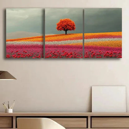 3pcs A Large Field of Roses in Rows Decoration Wall Art Set Canvas Unframed - High Quality Print 100% Australian Made Wall Canvas - Bella Home Decor