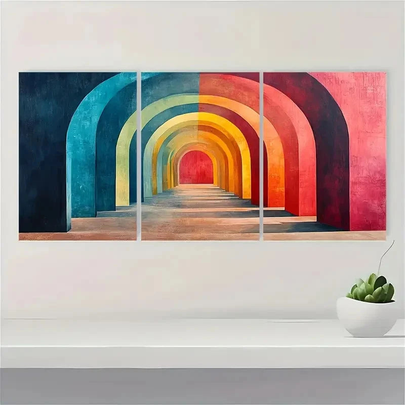 3pcs Arches Abstract Shape Dustin Way Perfect Wall Art Set Canvas Framed 40x60cm - High Quality Print 100% Australian Made Wall Canvas Ready to Hang - Bella Home Decor