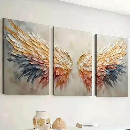 3pcs Fashion Angel Wings Colorful Perfect Wall Art Canvas Unframed - High Quality Print 100% Australian Made Wall Canvas