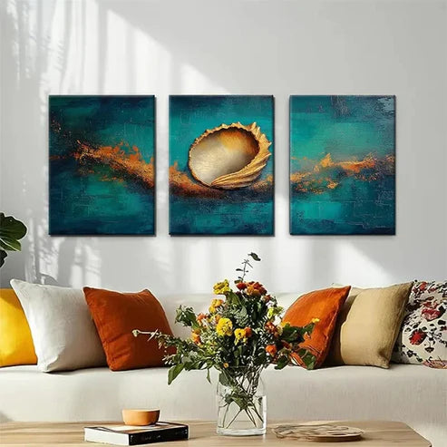 3pcs Ocean-Inspired Abstract Modern Perfect Wall Art Canvas Unframed - High Quality Print 100% Australian Made Wall Canvas