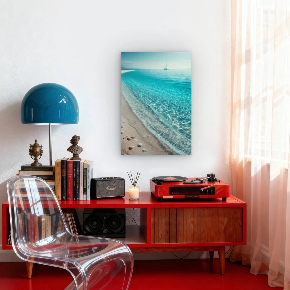 Sailor's Paradise Beach Scene 60x90cm Metal Print Ready to Hang