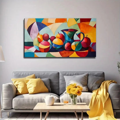 Abstract Fruit Teapot Wall Art Canvas Office Home Room Framed 120x60cm