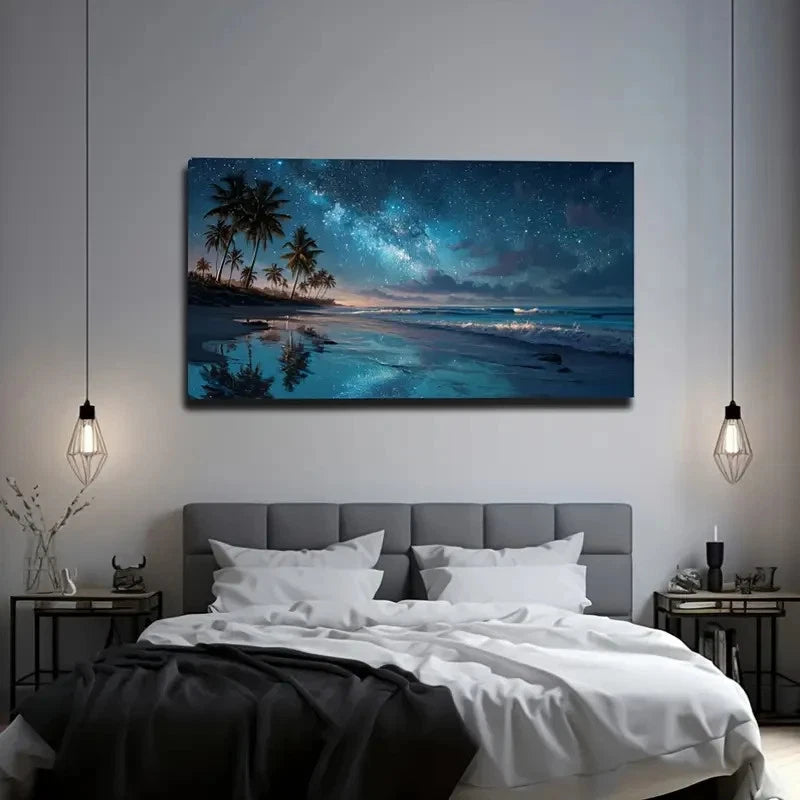 Coconut Forest Reflecting Wall Art Canvas Office Home Room Framed 120x60cm