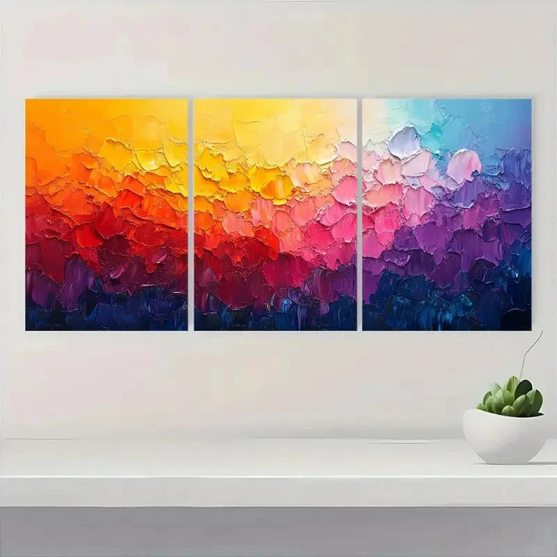 3pcs Colorful Summer Festival CS Wall Art Set Canvas Framed 50x70cm - High Quality Print 100% Australian Made Wall Canvas Ready to Hang - Bella Home Decor