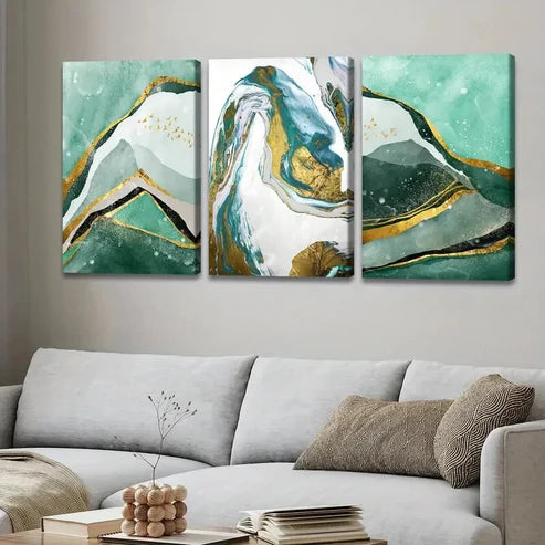 3pcs Simple Nordic Style Abstract Geometry Color Wall Art Set Canvas Unframed - High Quality Print 100% Australian Made Wall Canvas