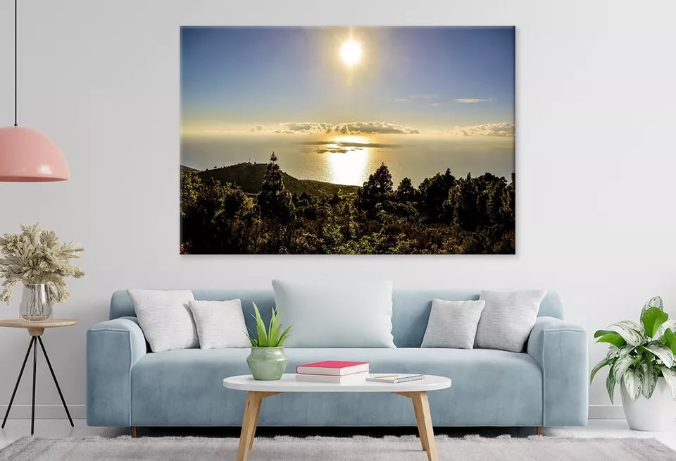 View Of The Ocean With The Sun Wall Art Decor 100% Australian Made - Bella Home Decor