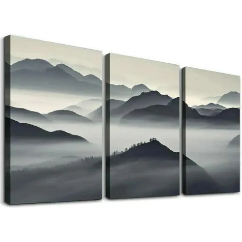 3pcs Ales Krivec Mountain Layers Wall Art Canvas Unframed - High Quality Print 100% Australian Made Wall Canvas - Bella Home Decor