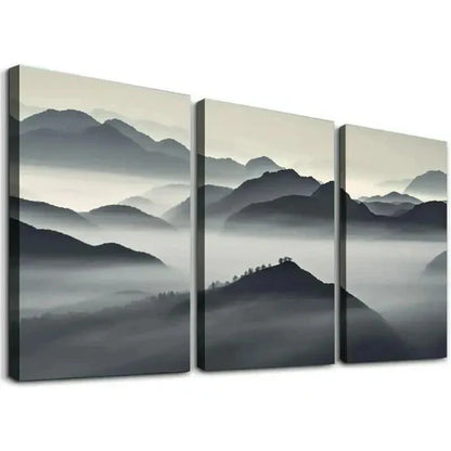 3pcs Ales Krivec Mountain Layers Wall Art Canvas Unframed - High Quality Print 100% Australian Made Wall Canvas - Bella Home Decor