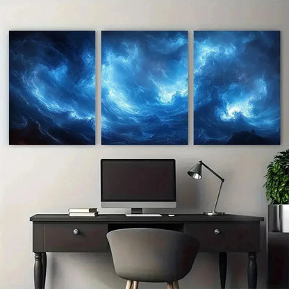 3pcs Mystical Clouds And Celestial Light Perfect Wall Art Set Canvas Framed 50x70cm - High Quality Print 100% Australian Made Wall Canvas Ready to Hang