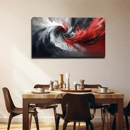 White And Black Vortex Design Wall Art canvas office home room framed 120x60cm - Bella Home Decor