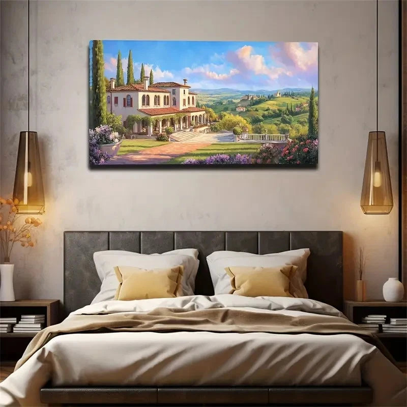 Beautiful House Environment Wall Art Canvas Office Home Room Framed 120x60cm