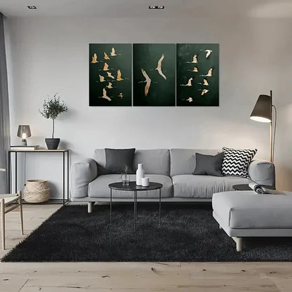 3pcs Flying White Birds Painting  Canvas Unframed - High Quality Print 100% Australian Made Wall Canvas - Bella Home Decor