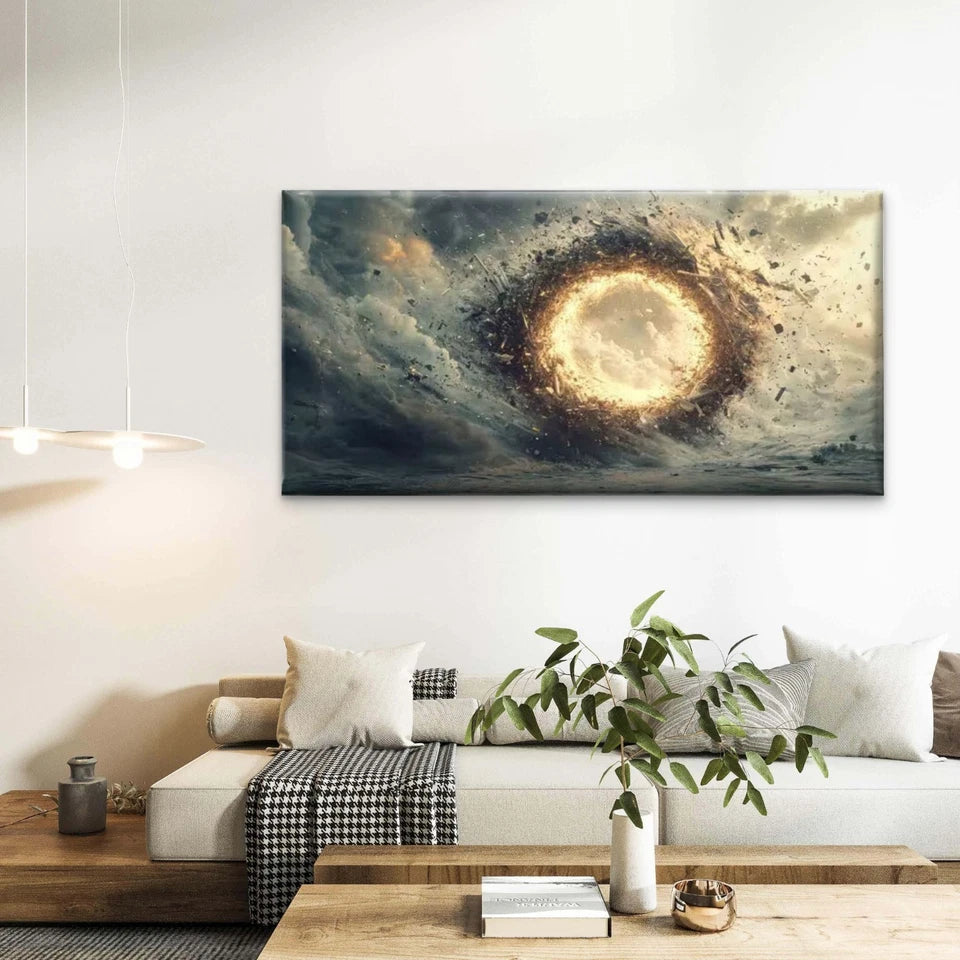 The Singularity Cycle Wall Art Canvas Office Home Room Framed 120x60cm - Bella Home Decor