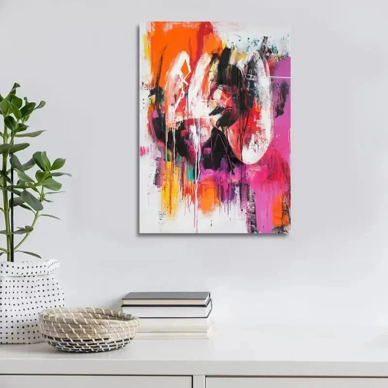 Beautiful Modern Abstract Rabbit Painting 40x60cm Metal Print Ready to Hang - Bella Home Decor