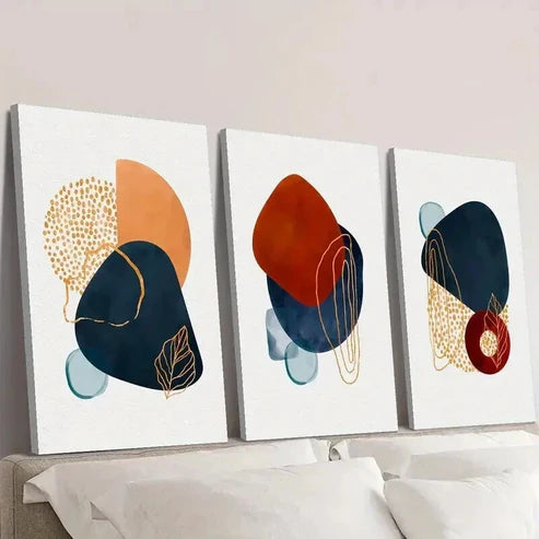 3pcs Bohemian And Minimalist Geometric Designs Wall Art Set Canvas Unframed - High Quality Print 100% Australian Made Wall Canvas