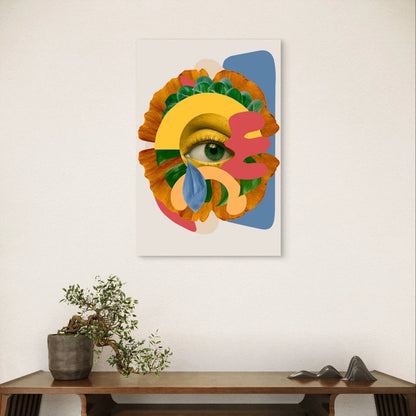 Surreal Abstract Collage Art with Eye Abstract 40x60cm Metal Print Ready to Hang