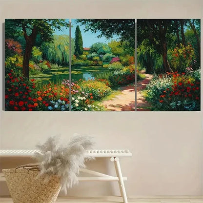 3pcs Crescent Moon Floral Botanical William Wall Art Set Canvas Unframed - High Quality Print 100% Australian Made Wall Canvas - Bella Home Decor