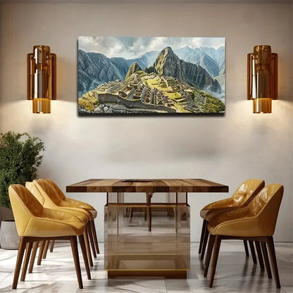 Machu Picchu Ancient City Wall Art Canvas Office Home Room Framed 120x60cm