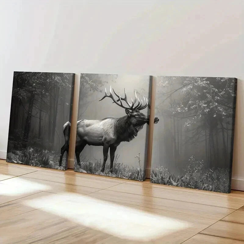 3pcs Misty Forest Scene Nature Splendor Wall Art Set Canvas Framed 40x60cm - High Quality Print 100% Australian Made Wall Canvas Ready to Hang