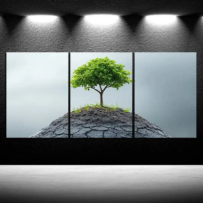 3pcs A Plant with Great Vitality Green Tree Metal Print Ready to Hang Art - Bella Home Decor
