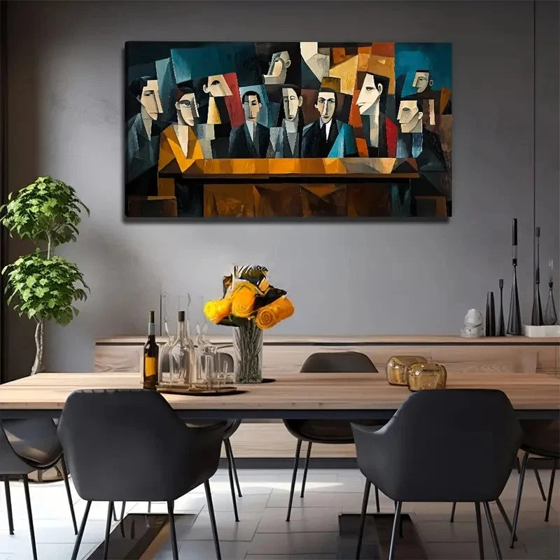 Men In A Meeting Suitable Wall Art Canvas Office Home Room Framed 120x60cm