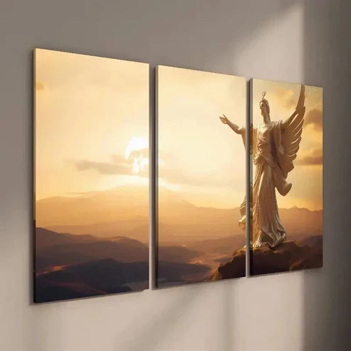3pcs Sunsetting & Statue of Liberty Wall Art Set Canvas Unframed - High Quality Print 100% Australian Made Wall Canvas