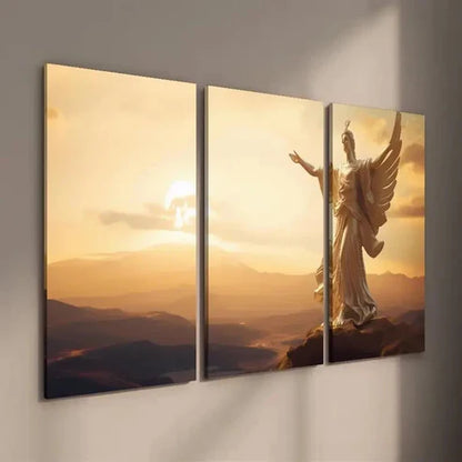 3pcs Sunsetting & Statue of Liberty Wall Art Set Canvas Unframed - High Quality Print 100% Australian Made Wall Canvas