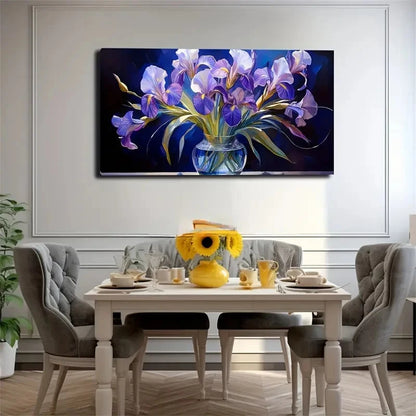 Fantasy Purple Flowers Deal Wall Art Canvas Office Home Room Framed 120x60cm