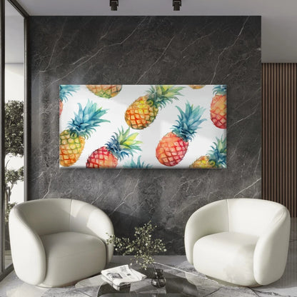 Pineapple Fruit Watercolor Wall Art Canvas Office Home Room Framed 120x60cm