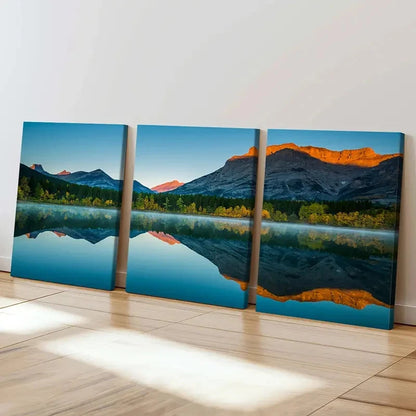 3pcs Lake Mountain Modern Landscape Wall Art Set Canvas Framed 40x60cm - High Quality Print 100% Australian Made Wall Canvas Ready to Hang - Bella Home Decor