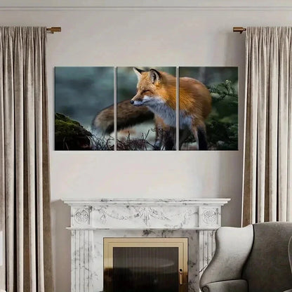 3pcs Vibrant Fox Design Decoration Wall Art Set Canvas Framed 60x90cm - High Quality Print 100% Australian Made Wall Canvas Ready to Hang - Bella Home Decor