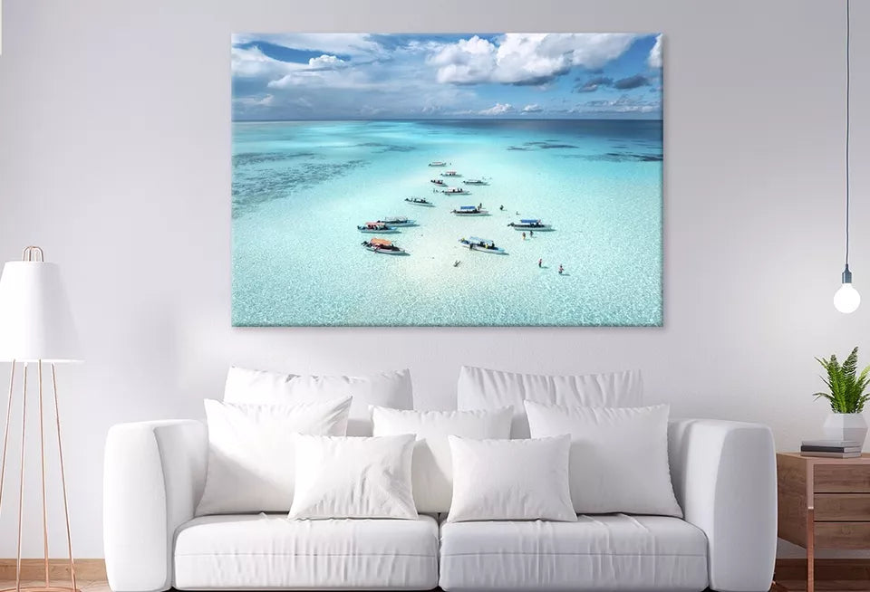 Vibrant Mnemba Island, Zanzibar  Wall Art Decor 100% Australian Made - Bella Home Decor