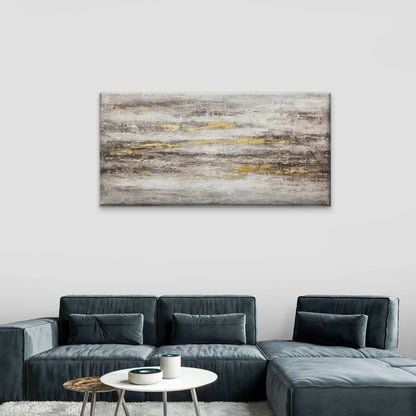 Carpet Grey Yellow Design Wall Art Canvas Office Home Room Framed 120x60cm