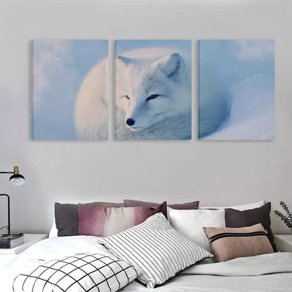 3pcs Fox with Black Eyes Deco Style  Wall Art Set Canvas Framed 60x90cm - High Quality Print 100% Australian Made Wall Canvas Ready to Hang - Bella Home Decor