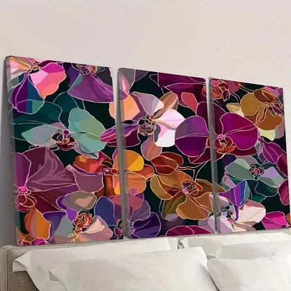 3pcs Blooming Orchids in Vibrant Colors Wall Art Set Canvas Framed 60x90cm - High Quality Print 100% Australian Made Wall Canvas Ready to Hang - Bella Home Decor