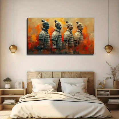 Ancient Terracotta Warriors Wall Art Canvas Office Home Room Framed 120x60cm