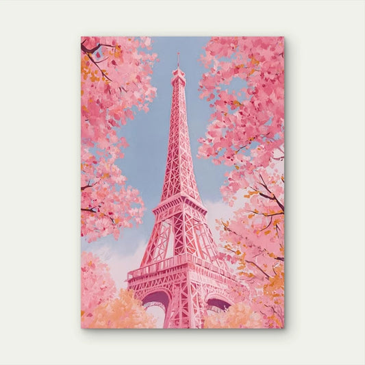 Share Pink Pastel Parisian Eiffel Tower 60x90cm Metal Print Ready to Hang