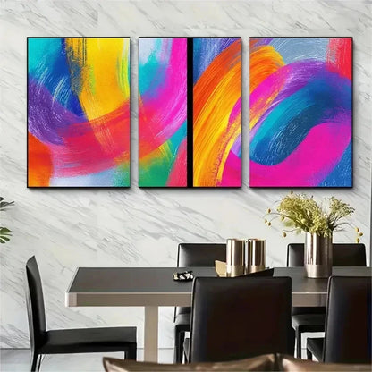 3pcs Colorful Abstract Vibrant Stroke Perfect Wall Art Set Canvas Framed 50x70cm - High Quality Print 100% Australian Made Wall Canvas Ready to Hang - Bella Home Decor