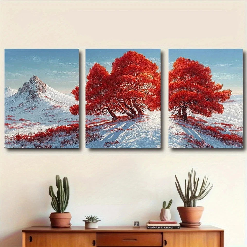 3pcs Under Ice Blue Skies Scene Metal Print Ready to Hang Art - Bella Home Decor