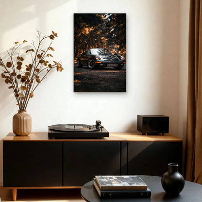 Classic Porsche 911 Targa Car Forest Dirt Road 40x60cm Print Ready to Hang
