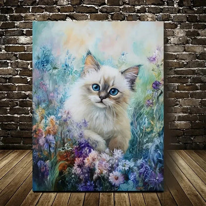 Ragdoll Cat Kitten with Blue Eyes & Vibrant 40x60cm Metal Print Ready to Hang - Bella Home Decor