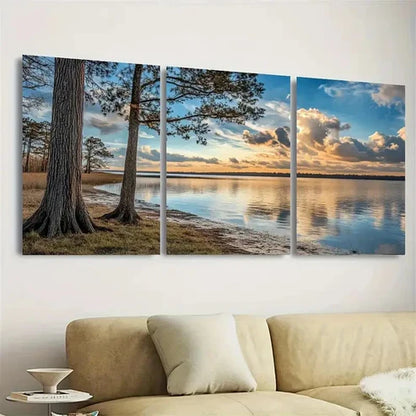 3pcs Lake Moultrie Wall Art Set Canvas Unframed - High Quality Print 100% Australian Made Wall Canvas